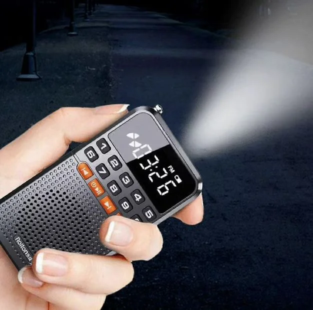 Rolton T1 Преносимо FM радио с Bluetooth, MP3 плейър, LED дисплей, фенерче и USB зареждане