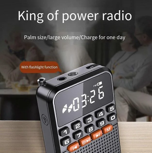 Rolton T1 Преносимо FM радио с Bluetooth, MP3 плейър, LED дисплей, фенерче и USB зареждане