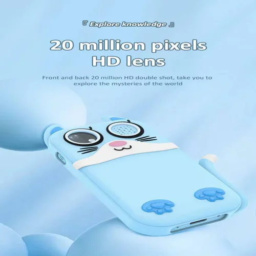 S6 Дигитална Камера 2.0mp За Деца Със Силиконов Калъф – Син