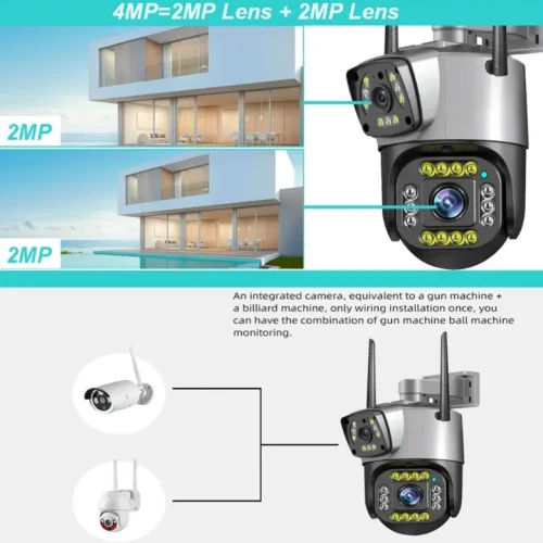 SC02 1080P 360 IP ( APP:V380PRO ) 200W Camera 3.0MP Infrared 3.6mm Външна охранителна камера