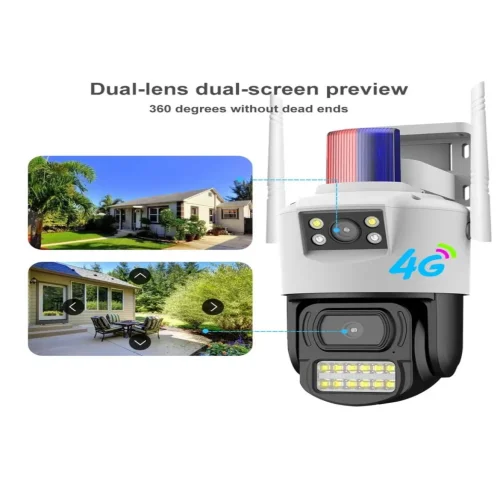 SC07 1080P 360 WIFI + LAN ( APP:V380PRO ) Двойна Външна охранителна камера 3.0MP Infrared 3.6mm