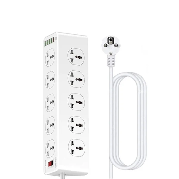 SC10610 30W 6-портово USB зарядно удължително захранващо устройство с 10*изхода / 5 *USB / 1 * PD USB-C