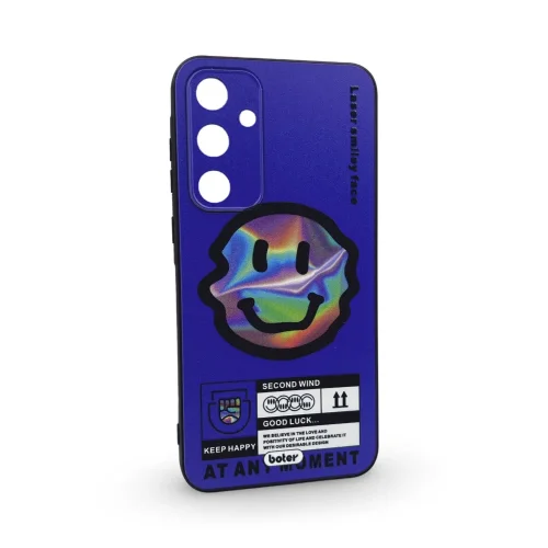 Шарен Кейс TP-40 за Samsung S24 (покриващ камерата) – Синя Усмивка