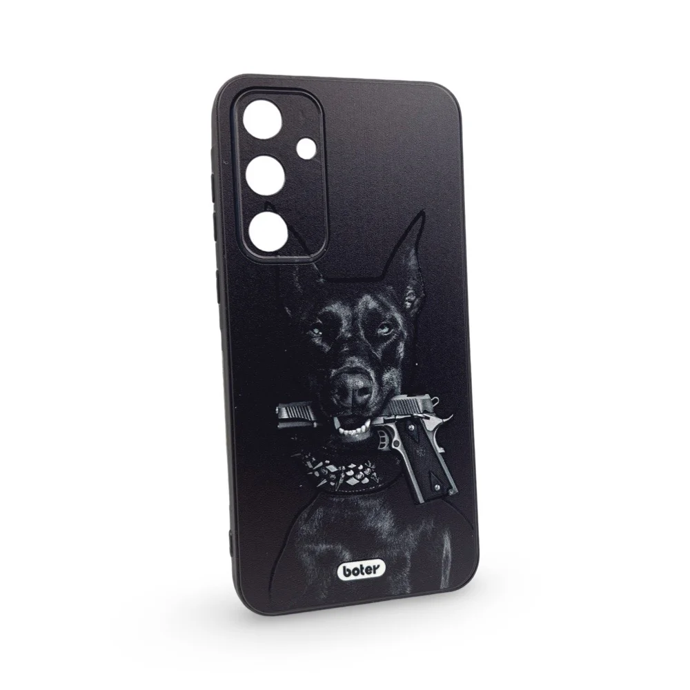 Шарен Кейс TP-40 за Samsung S25 (покриващ камерата) – Черно Куче