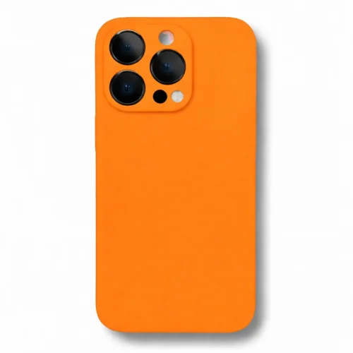 Силиконов гръб TP18 + камера за iPhone 17 – Оранжев