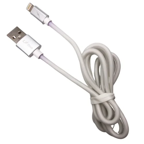 Силиконов кабел L✮STAR LS-09 USB към Lightning – Бял