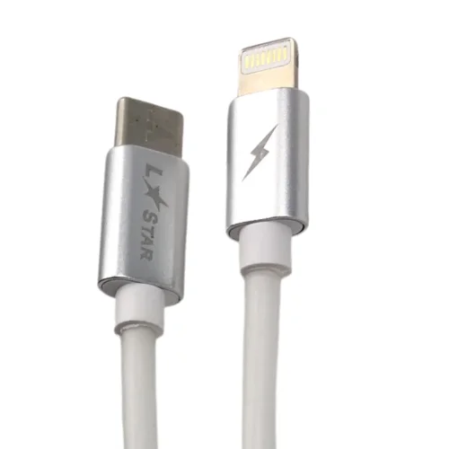 Силиконов кабел LS-09 L✮STAR USB-C към Lightning – Бял
