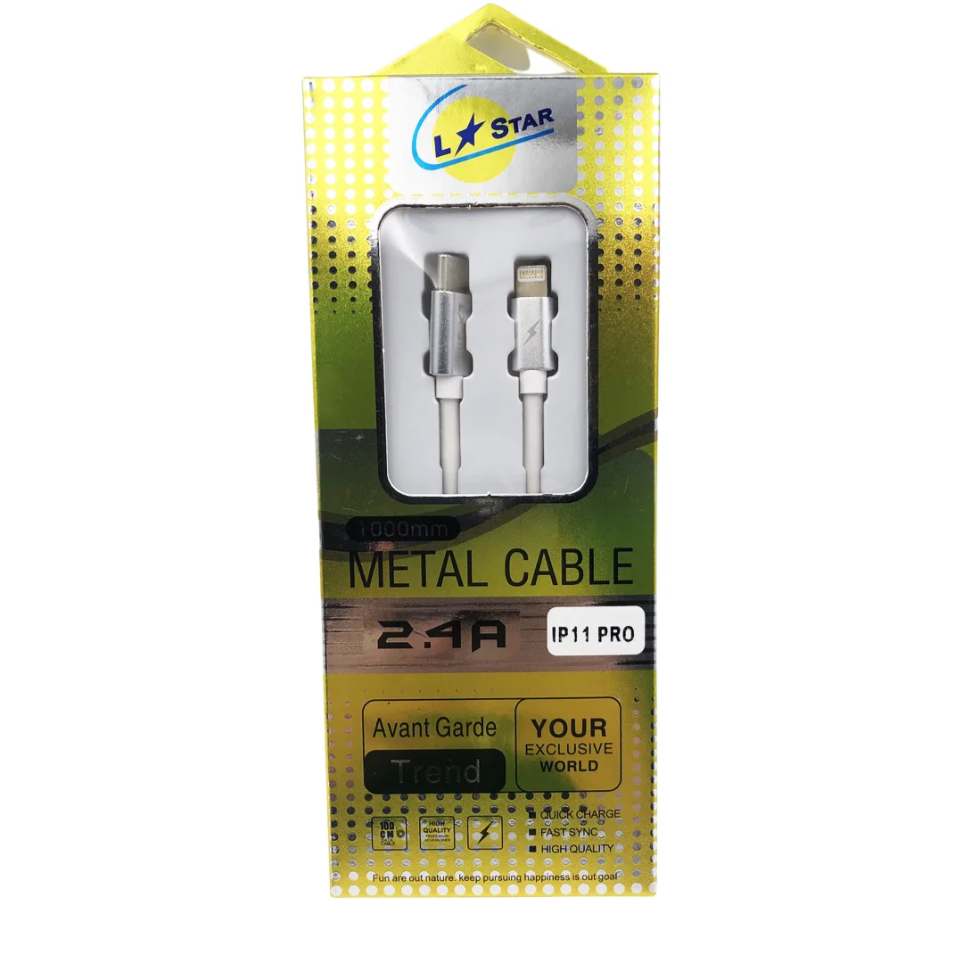 Силиконов кабел LS-09 L✮STAR USB-C към Lightning – Бял