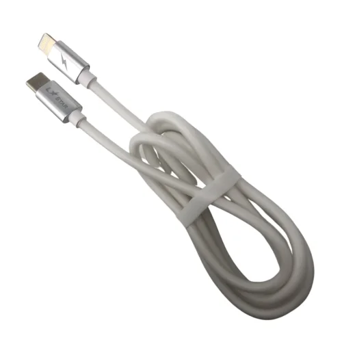 Силиконов кабел LS-09 L✮STAR USB-C към Lightning – Бял