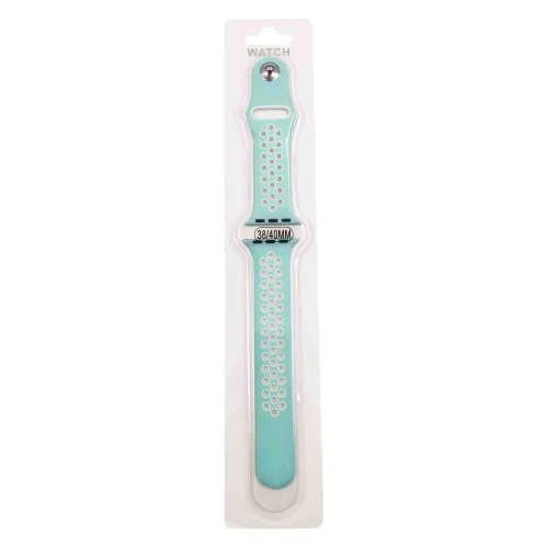 Силиконова Apple Watch каишка iWatch 38/40mm – Ментов – Бели дупки