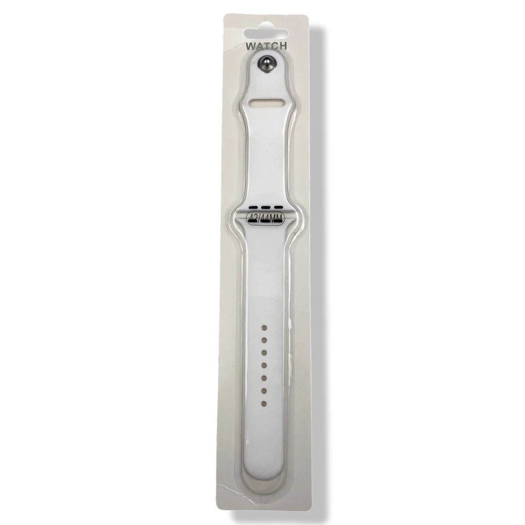 Силиконова Apple Watch каишка iWatch 42/44mm – Бяло – 2 части