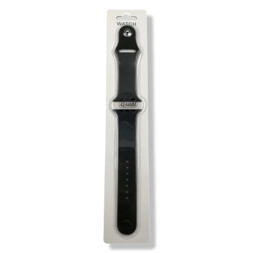 Силиконова Apple Watch каишка iWatch 42/44mm – Черен – 2 части