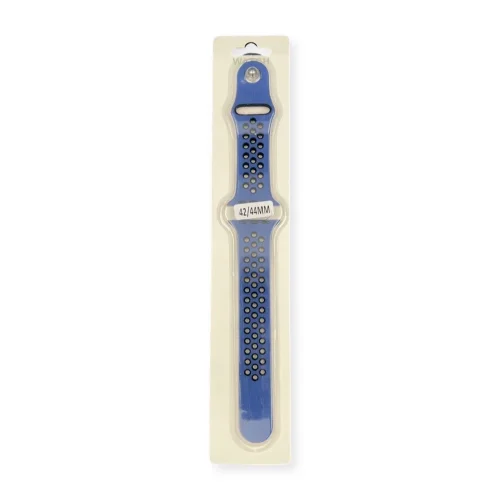 Силиконова Apple Watch каишка iWatch 45mm – Тъмно син – Черни дупки