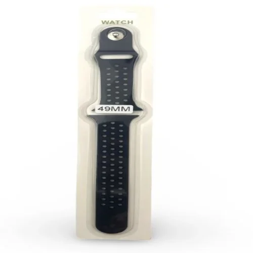 Силиконова Apple Watch каишка iWatch 49mm – Черен – Черни дупки