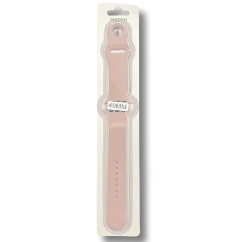 Силиконова Apple Watch каишка iWatch 49mm – Светло розов – 2 части