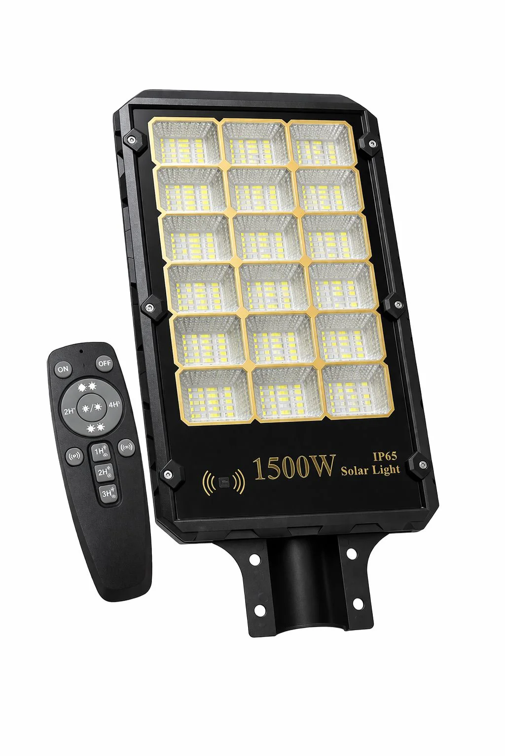 SLP-12 LED слънчева светлина Външна с дистанционно управление и сензор за движение PIR 1500W