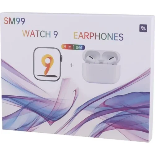 SM99 Ultra – Комплект SET Смарт Часовник + Слушалки със 7 каишки и безжично зареждане