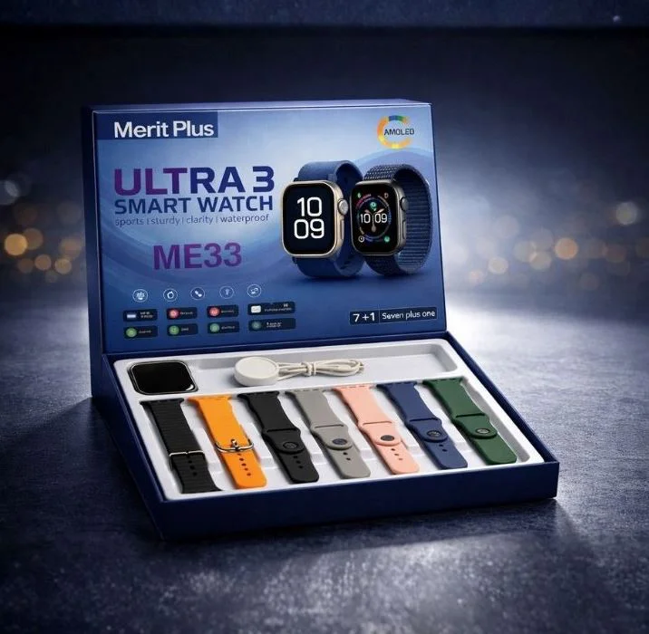 Смарт часовник Mefit Plus Ultra 3 ME33 Златист с AMOLED дисплей и комплект 7 + 1 каишки