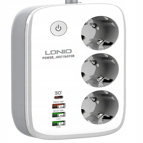 Смарт WIFI разклонител LDNIO SEW3452, Wi-Fi, Tuya, 2500W, 100-250V, 50/60Hz, 10A, бял