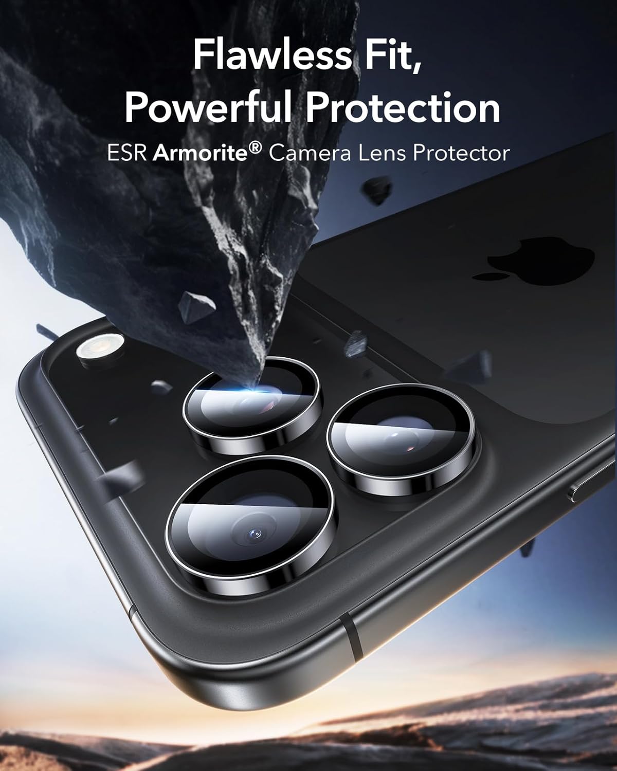 Стъклен протектор за камерата на iPhone 18 Pro черен мощна защита