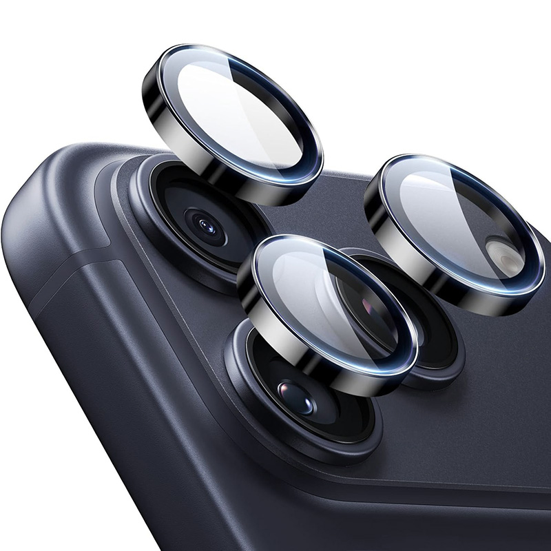 Стъклен протектор за камерата на iPhone 18 Pro черен