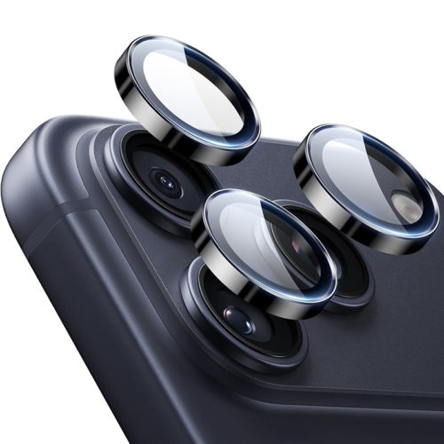 Стъклен протектор за камерата на iPhone 18 Pro Max черен