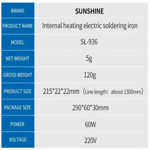 SUNSHINE SL-936 40w 60w електрически керамичен нагревателен елемент безоловен поялник