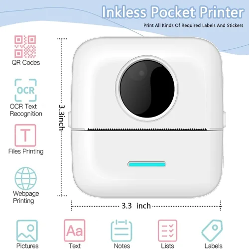 Термо принтер X5 Pocket Label Maker Безжичен принтер за бележки (Моби приложение)