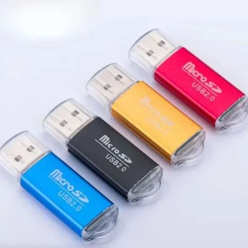 TF4 Високоскоростен метал USB четец на карти, за SD карта на фотоапарат, офис, домашна употреба – MIX цветове