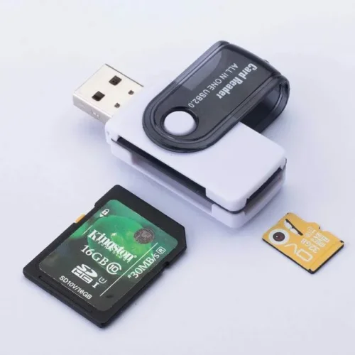 TF5 Високоскоростен Pvc USB 4-в-1 четец на карти, за SD карта на фотоапарат, офис, домашна употреба – MIX цветове