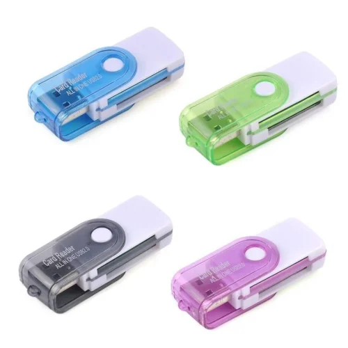 TF5 Високоскоростен Pvc USB 4-в-1 четец на карти, за SD карта на фотоапарат, офис, домашна употреба – MIX цветове