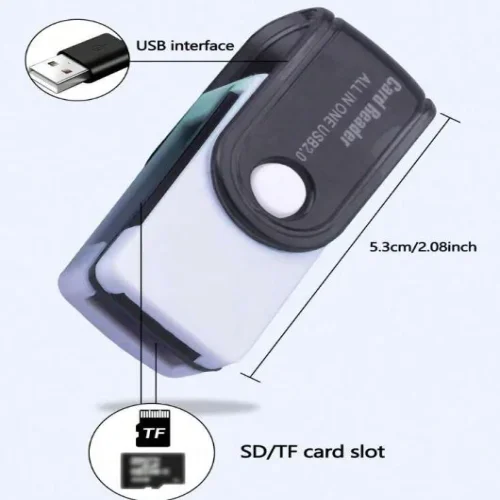 TF5 Високоскоростен Pvc USB 4-в-1 четец на карти, за SD карта на фотоапарат, офис, домашна употреба – MIX цветове