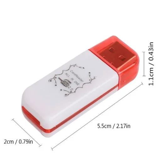 TF6 Високоскоростен Pvc USB 4-в-1 четец на карти, за SD карта на фотоапарат, офис, домашна употреба – MIX цветове