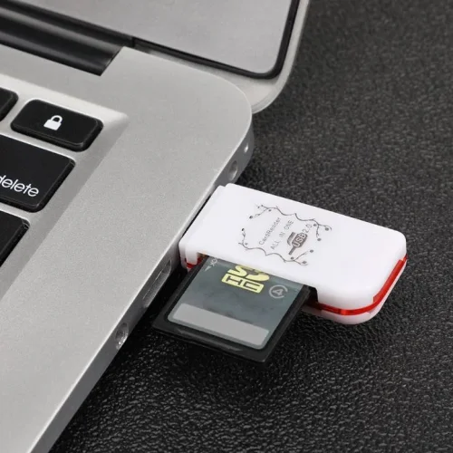 TF6 Високоскоростен Pvc USB 4-в-1 четец на карти, за SD карта на фотоапарат, офис, домашна употреба – MIX цветове