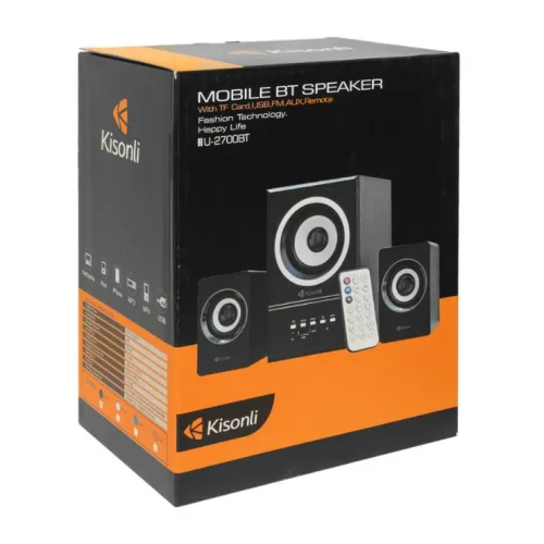 Тонколони KISONLI U-2700BT, Bluetooth, 5W + 3W*2, USB, Черен
