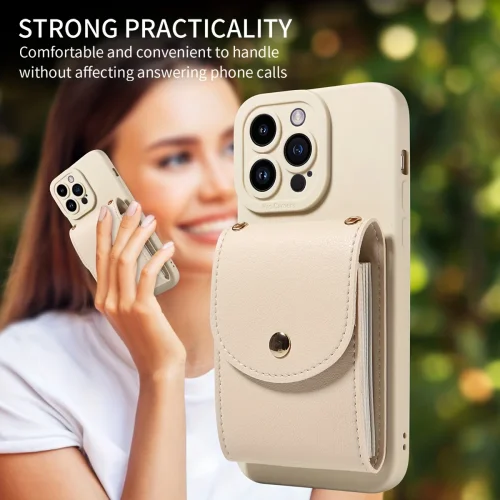 TP-110 Луксозен Кейс за iPhone 12 Pro Max с връзка и портфейл – Черен