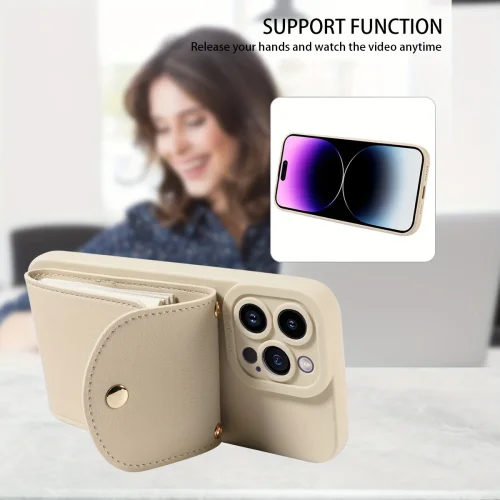 TP-110 Луксозен Кейс за Samsung A15 с връзка и портфейл – Черен