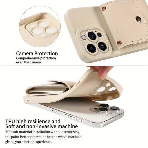TP-110 Луксозен Кейс за Samsung S24 с връзка и портфейл – Черен