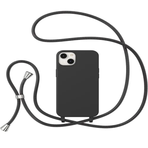 TP-16 Силиконов Кейс с връзка за Samsung S25 – Черен