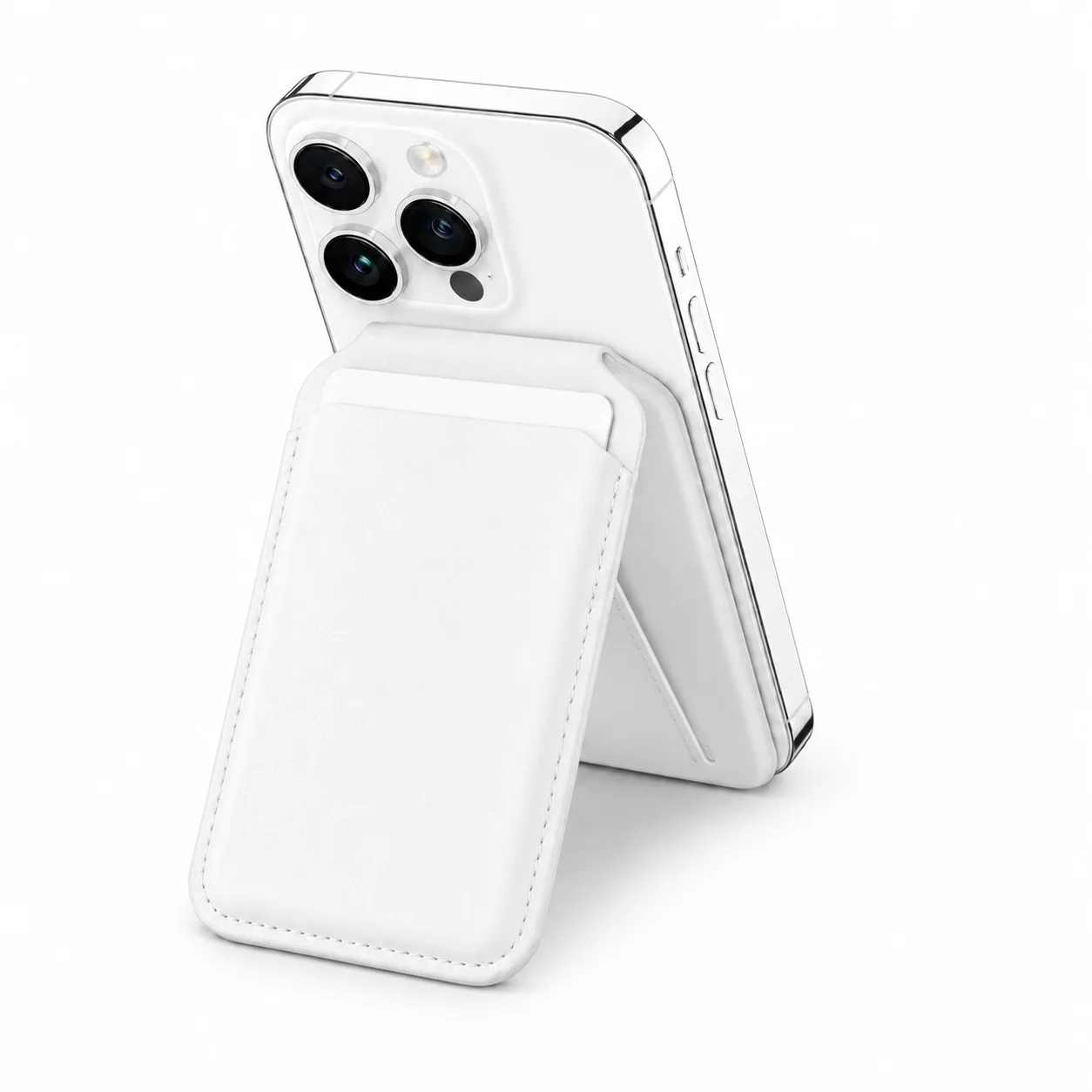 TP14 Магнитен портфейл със стойка (MagSafe съвместим) – Бял