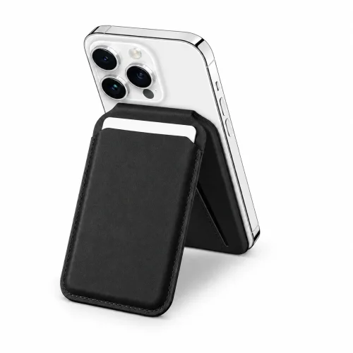 TP14 Магнитен портфейл със стойка (MagSafe съвместим) – Черен