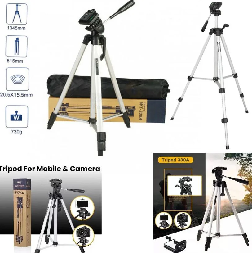 TRIPOD 330A – Универсален 360° статив за телефон и камера с телескопична настройка и чанта