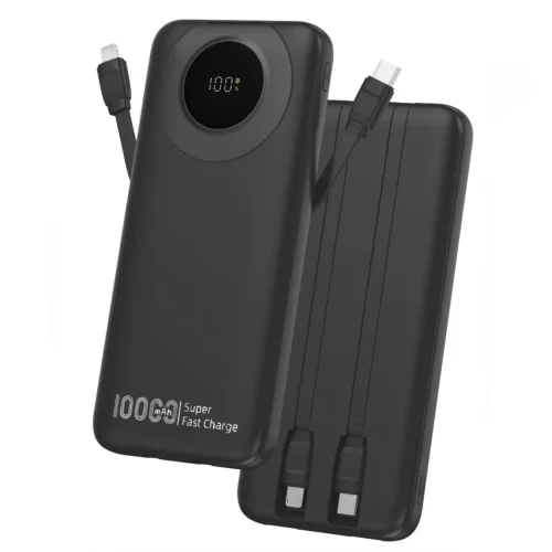 TUGII Y102 Power Bank 10,000mAh 22.5W с вградени кабели