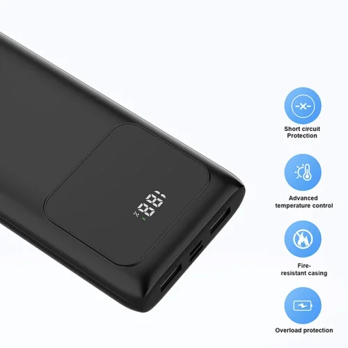 TUGII Y11 Power Bank 10,000mAh със силен LED фенер и вградени кабели