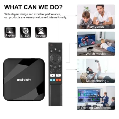 TV98 ATV W2 TV Box 8K HDR ULTRA HD android 14.0 4GB + 64GB 2.4/5G Wifi 4 Ядрен процесор Netflix Youtube Media Player