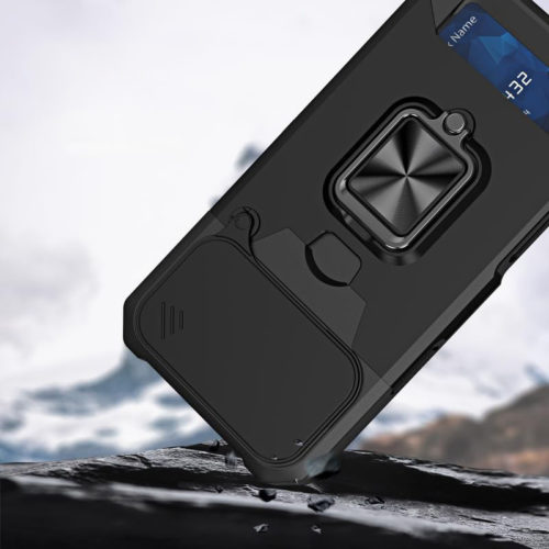 Удароустойчив калъф с държач за карти за iPhone 18 Pro противоударен