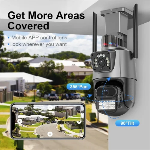 V21 1080P 360 IP WIFI + LAN 2.4GHz (APP:V380PRO) 3.0MP V380 3.6mm Двойна Външна охранителна камера