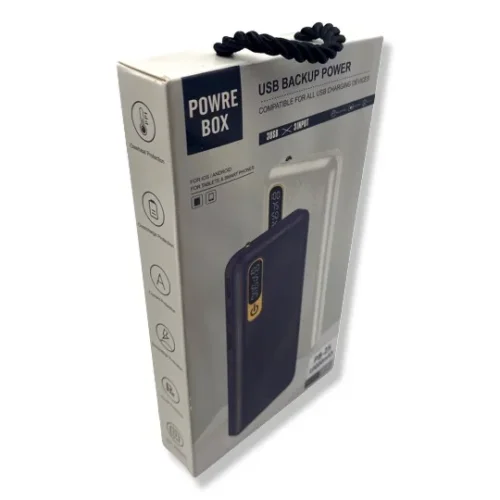 Външна батерия за зареждане PB-30 с 3 изхода USB 15,000mAh – Бял