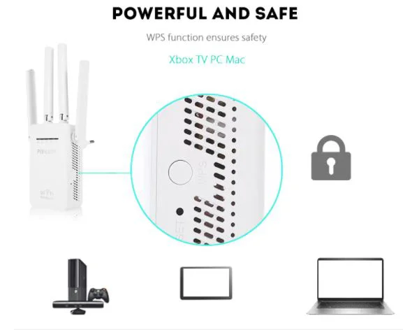 WR09 Безжичен WiFi мрежов WR09 повторител и усилвател PIX-LINK 300Mbps