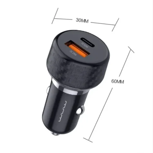 WUW C258 12V Адаптер кола 48W двоен изход USB и USB-C